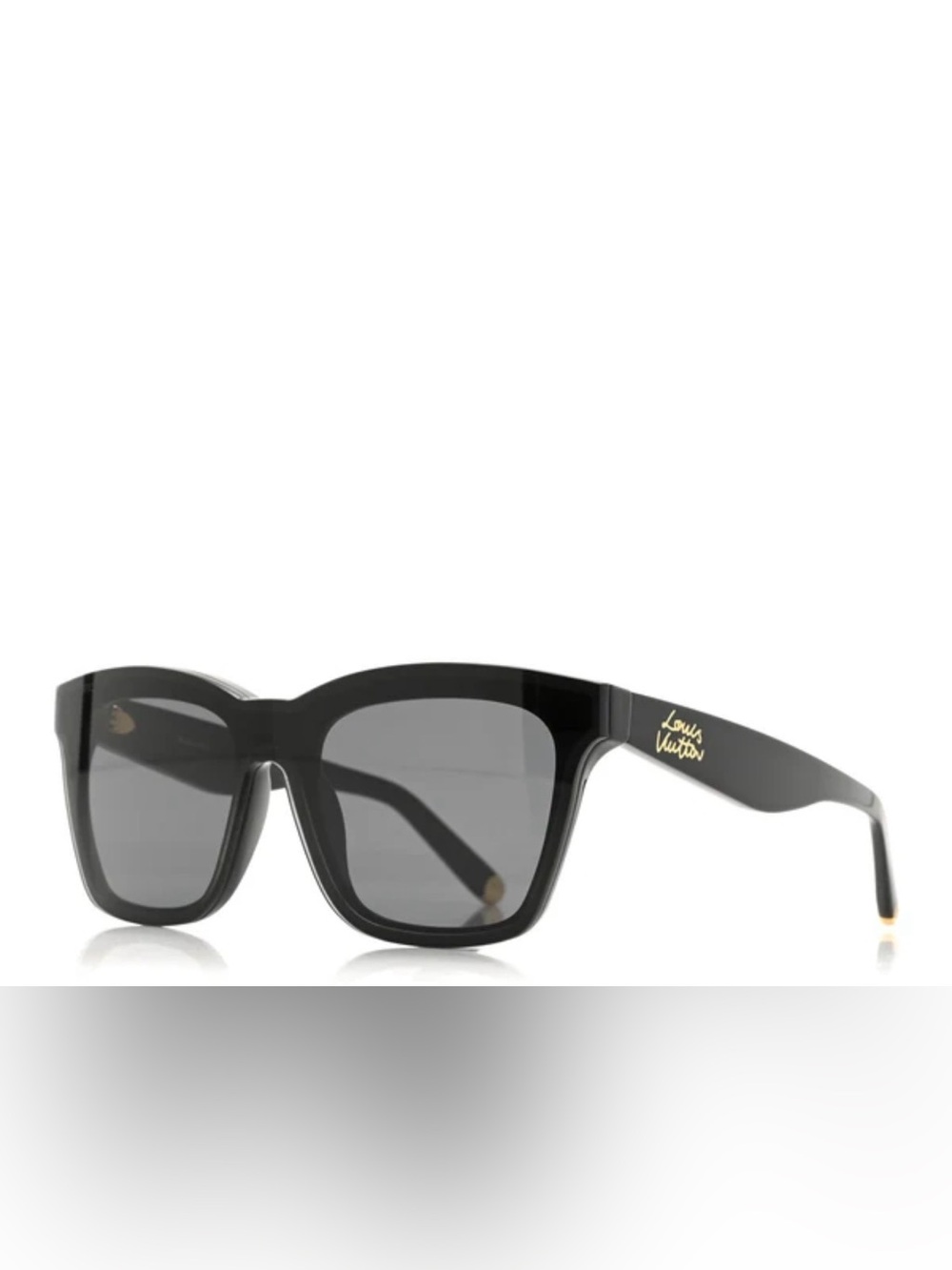 Louis Vuitton script square sunglasses black and gold